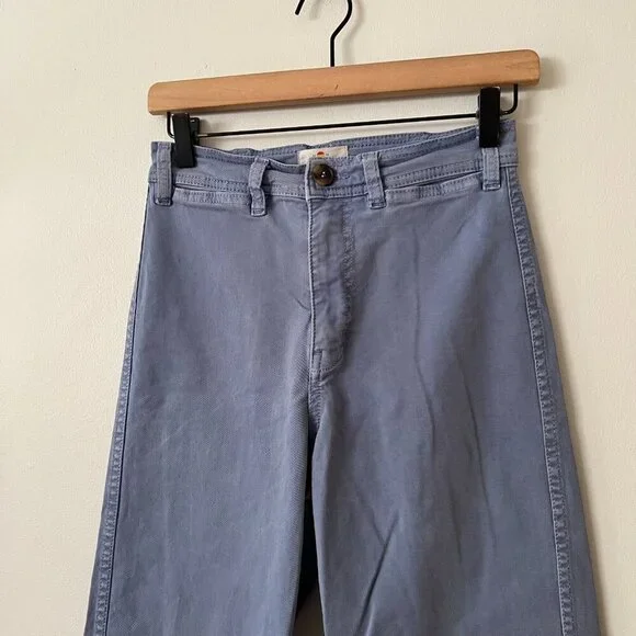 Marine Layer Bridget High Rise Crop Pants Marlin Blue Women's Size 2 - Picture 4 of 10